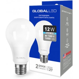 Светодиодная лампа GLOBAL LED 1-GBL-166 А60 12W 4100K 220V Е27 АL